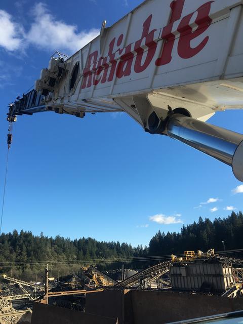 70-ton crane at work in a rock quarry